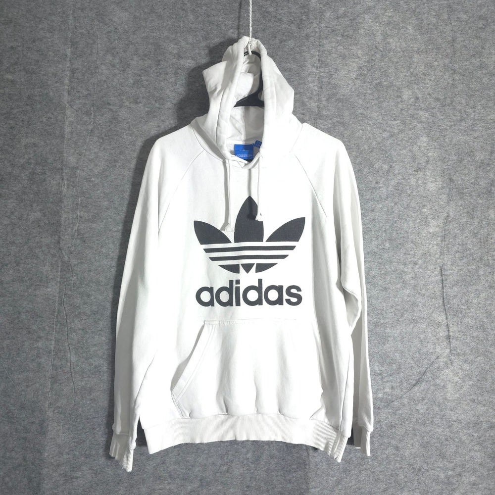 Adidas Hoodie Mens M‎ White Trefoil Logo Classic Streetwear Messi Style Sports